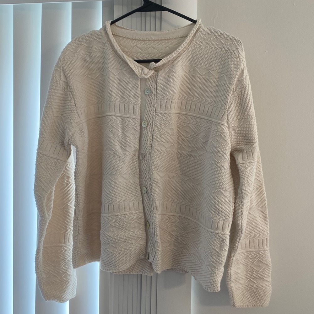 Cream Button-Up Cardigan. No Tags but fits like a Small, like new